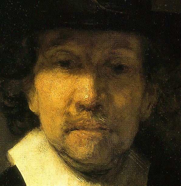 Photo:  Rembrandt van Rijn,Portrait of Jeremias de Dekker, (Detail). 1666